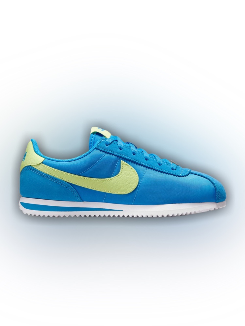 NIB [Nike] Cortez Retro Sneakers Shoes Photo Blue/Lemon Twist Youth 6/Womens 7.5